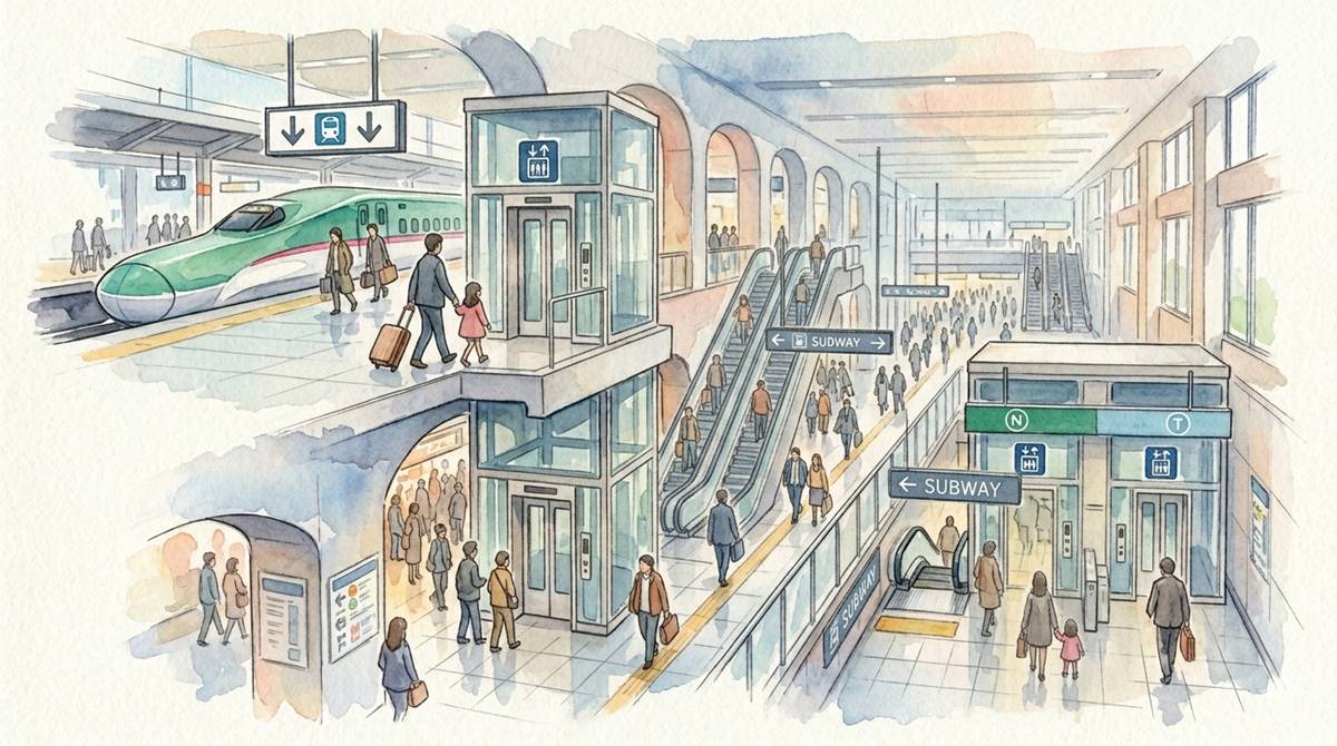 新幹線改札口から地下鉄仙台駅