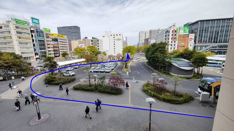 仙台駅東口からシャトルバス乗り場011